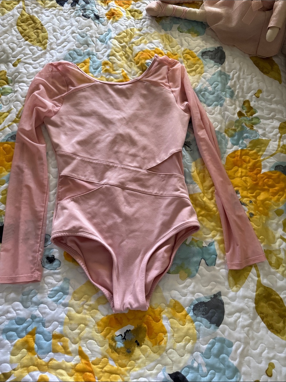 Justice Pink Long-Sleeve Dance Leotard